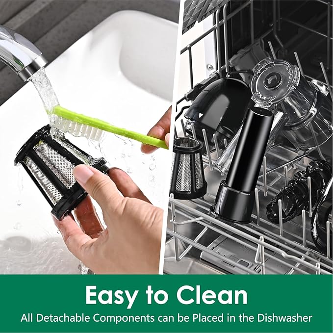 Slow Masticating Juicer,Brecious Cold Press Juicers with 2 Speed Modes & Quiet Motor,Juicers Machines Vegetable and Fruit with Reverse Function,Celery Juicer,BPA-Free,Easy to Clean (Pink)