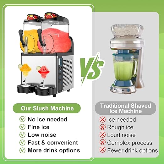 Commercial Slushie Machine, Slushy Machine for Home, 24L Slushie Maker Frozen Drink Maker, No Ice Need, Kitchen Appliances, Slush Cocktail Margarita, Smoothie Machine, Party Bar Amusement Park
