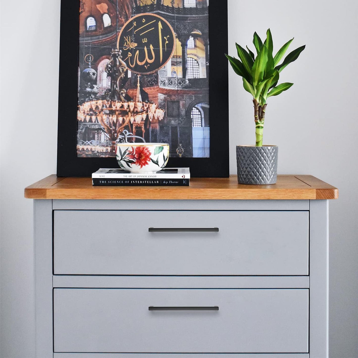 Ravinte 10 Pack Solid 6-1/4 Inch Center to Center Slim Square Bar Drawer Handles - Kitchen Cabinet Hardware in Matte Black - Drawer Pulls and Cabinet Handles