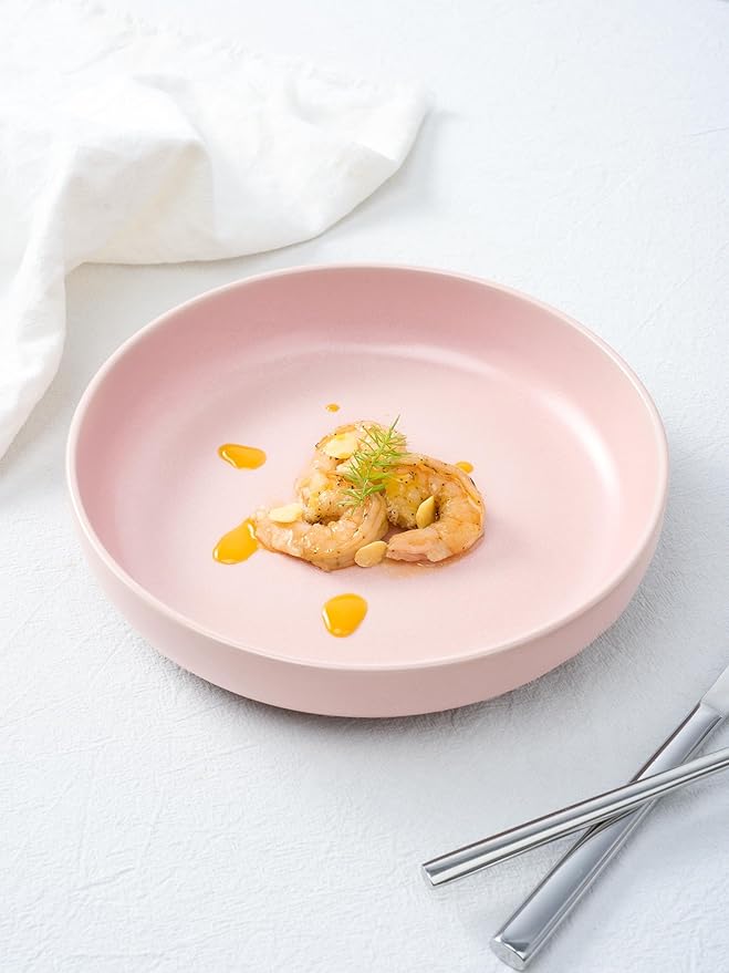 famiware Milkyway Pasta Bowls Set of 4, 8.5" Large Salad Bowls, Double Reactive Glaze, Sturdy & Stackable, Ideal for Housewarming, Festivals, Matte Multi-color