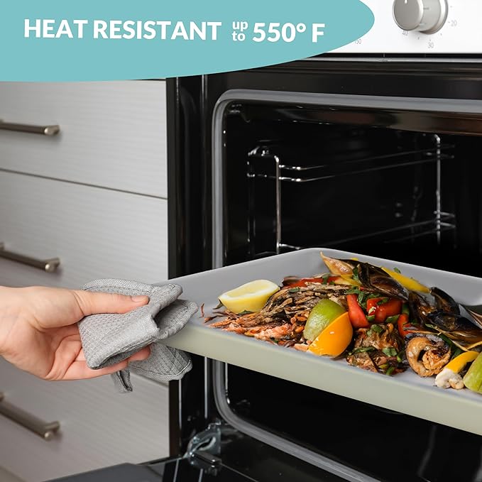 Boxiki Kitchen Non-Stick Ceramic Baking Sheet - Slick & Non-Toxic Ceramic Coating, PTFE & PFOA Free Cookie Sheet Pan - Perfect for Baking, Roasting, and More (Quarter Sheet Pan)