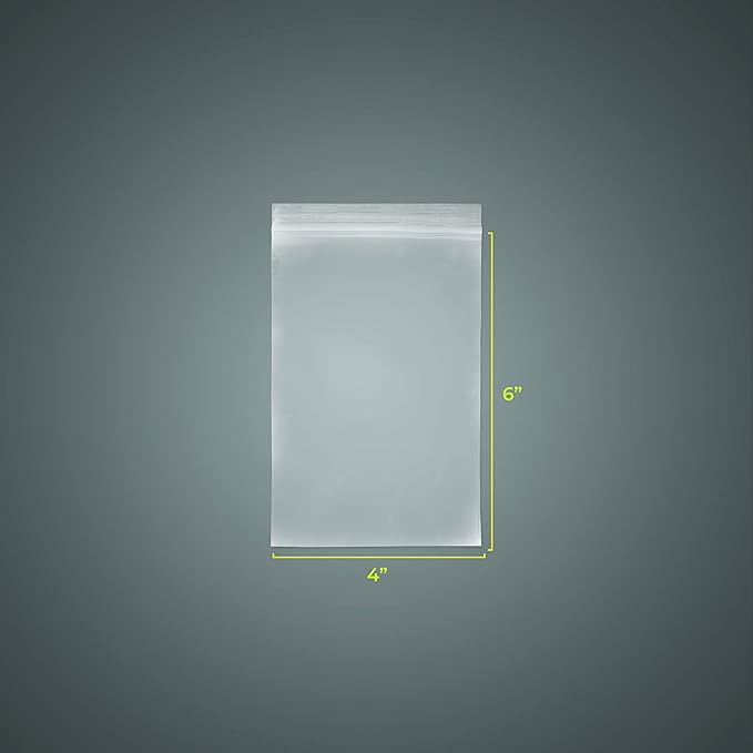SNL Quality Zipper Lock Reclosable Clear Disposable Plastic Bags, Strong | 4" X 6" - 2 MIL - 100 Bags