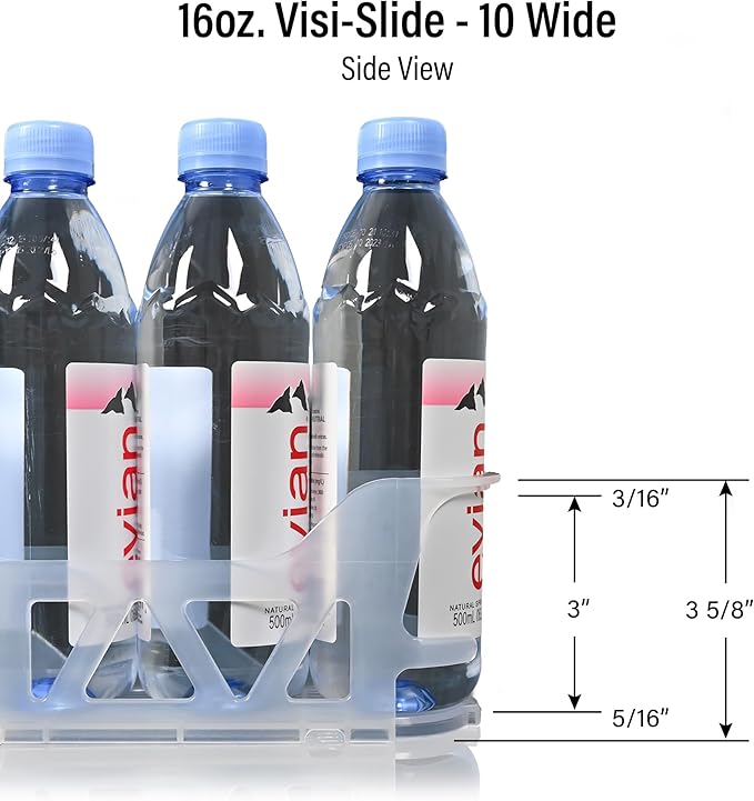 Display Technologies Visi-Slide Gravity Fed Organizer for 12/16oz low ring Beverages on Flat and Angled Shelves in Cold Vaults & Coolers, Drink Organizer (Pack of 2)