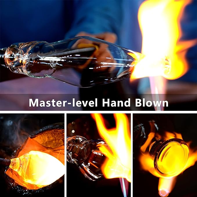 Hand Blown Red Wine Glasses Set of 4 – 23 oz Burgundy Wine Glasses With Long Stem – Large Premium Crystal Wine Glass – Unique Gift for Wedding, Anniversary, Mother’s Day – Clear