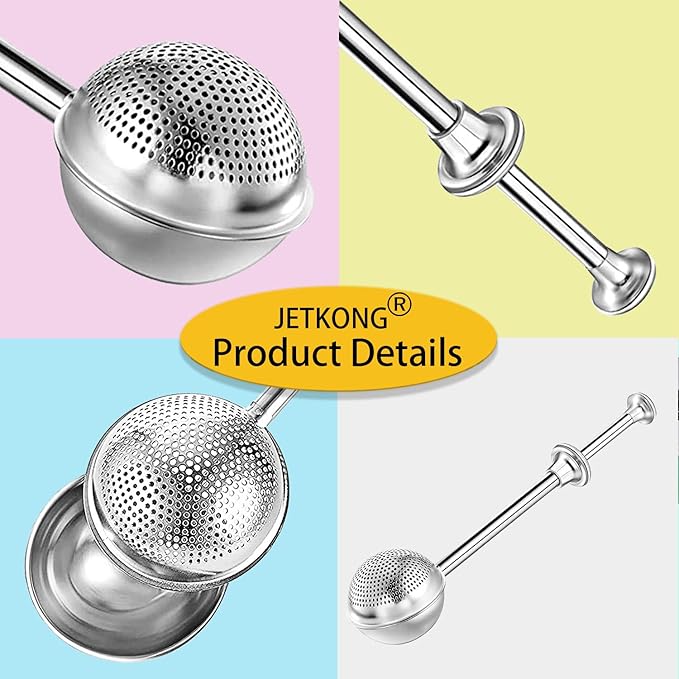 JETKONG Baker's Dusting Wand for Sugar, Flour and Spices, Stainless Steel Powdered Sugar Shaker Duster Sifter, Set of 2