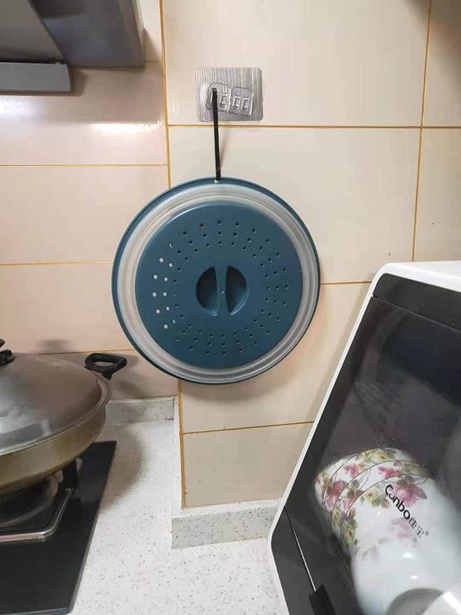 4 in 1,WENWELL Vented Collapsible Microwave Splatter Cover & Mat,Kitchen dish bowl Plate lid for Food,Dishwasher-Safe,BPA-Free Silicone & Plastic