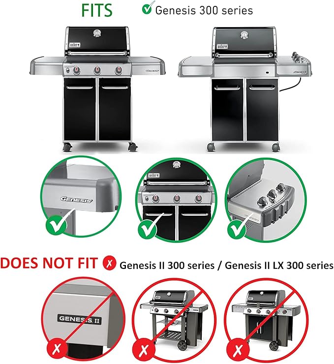 19.5" Cooking Grates for Weber Genesis 300 Series, Genesis E310 E320 E330 S310 S320 S330, 304 Stainless Steel Grill Grate Replacement Parts for Weber 7528 & 7524