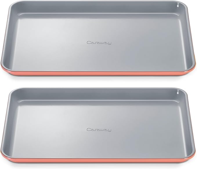 Caraway Non-Stick Ceramic Medium Baking Sheet - Naturally Slick Ceramic Coating - Non-Toxic, PTFE & PFOA Free - Perfect for Baking, Roasting, and More - Medium (15" x 10") - Perracotta