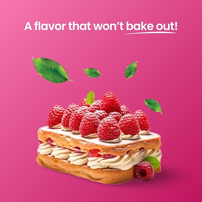 LorAnn Oils Raspberry Bakery Emulsion: True Essence, Ideal for Boosting Fruit Tones in Cakes, Cookies & Desserts, Gluten-Free, Keto-Friendly, Extract Substitute Essential for Your Kitchen, 4 Oz