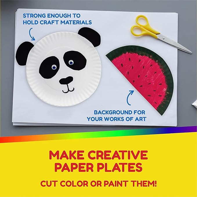 Hygloss Products Paper Plates - ‎Uncoated White Plate - Use for Foodware, Events, Activities, Crafts Projects and More - Environmentally Friendly - Recyclable and Disposable - 9-Inches - 500 Pack