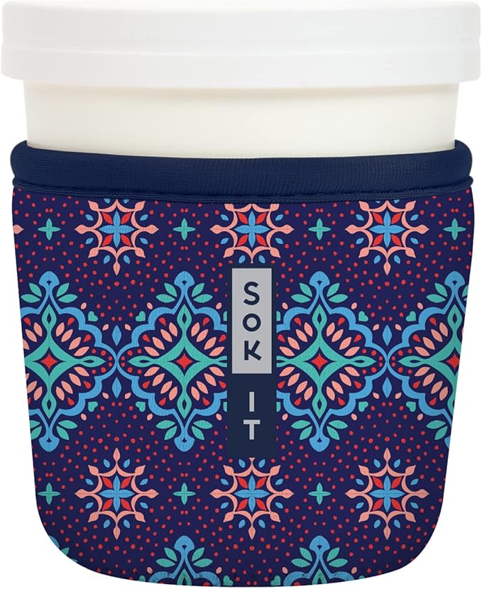 Sok It IceCreamSok Insulated Neoprene Cover (Diamond Back, Tapered Ice Cream Pints)