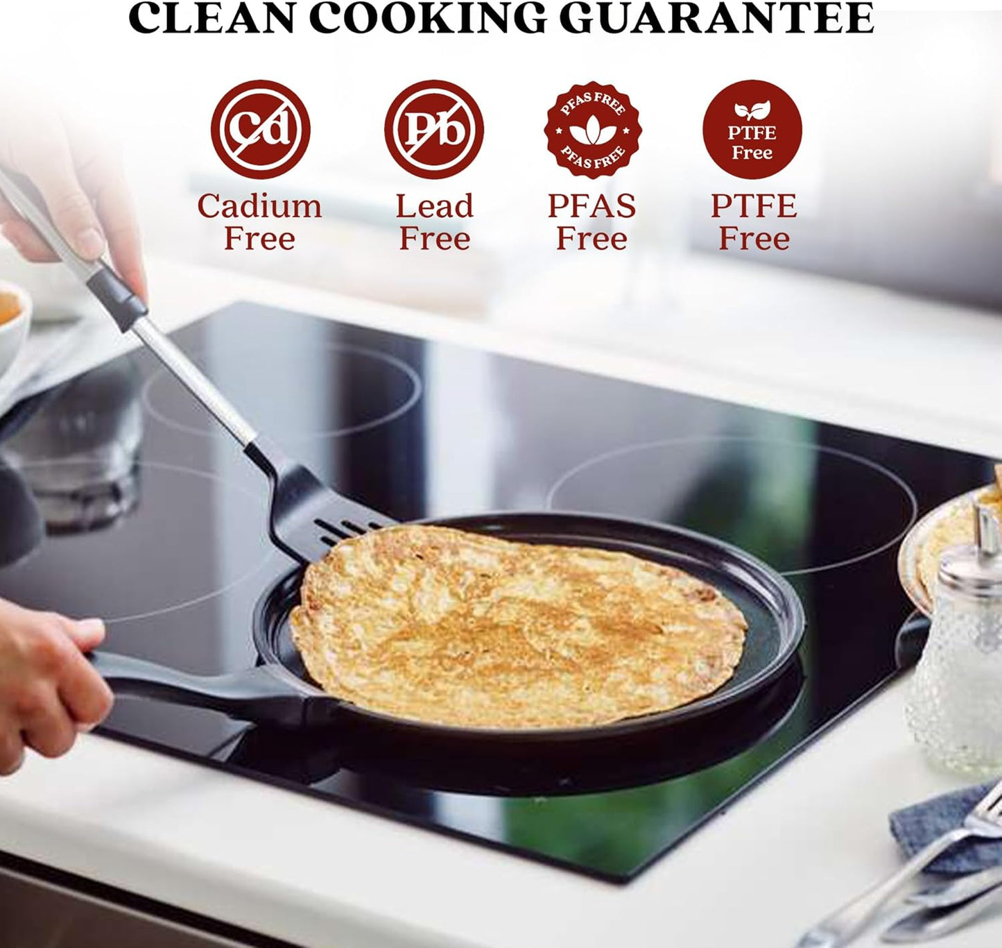 Alva Energy 11" Nonstick Crepe Pan – PFAS-Free Ceramic Coating, Induction & Oven Safe – Pancake, Egg & Tortilla Skillet – Stay-Cool Handle, Easy to Clean, Scratch-Resistant Surface