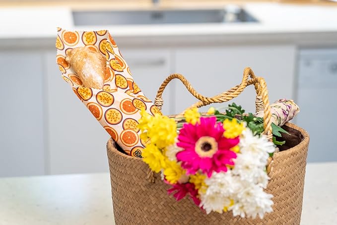 SUPERBEE Beeswax Wrap Roll, Reusable for Food, Wraps Rolls, Reusable Bees Paper for Wrapping Vegetables & Cheese, Bowl Covers and Sandwich Wrapping Paper, Roll XL - Passion