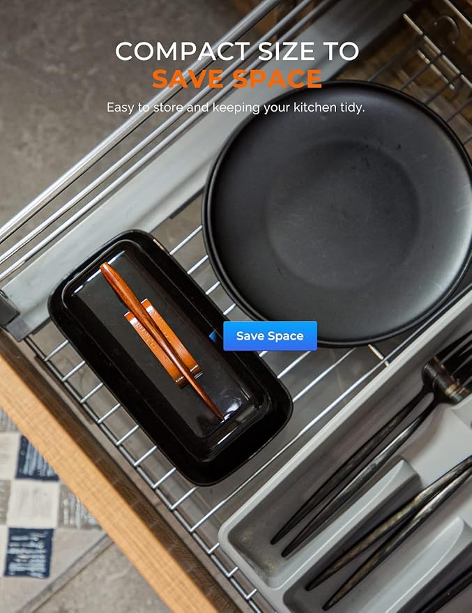 Black Butter Dish with Lid and Knife，Black Butter Tray，Ceramic Butter Holder for Counter Humanized Clamp-able Knife Handle Design Perfect for East West Coast Butter