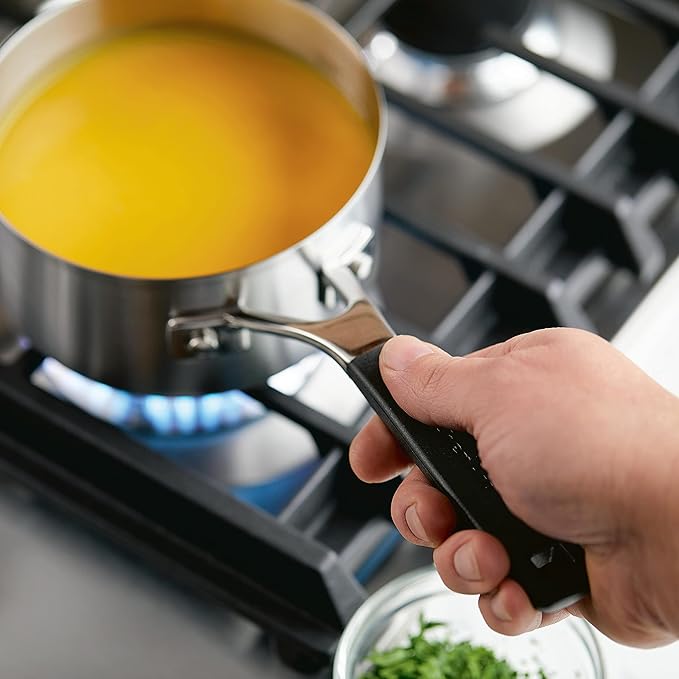 KitchenAid Saucepan with Pour Spouts, 1 Quart, Brushed Stainless Steel, 71018