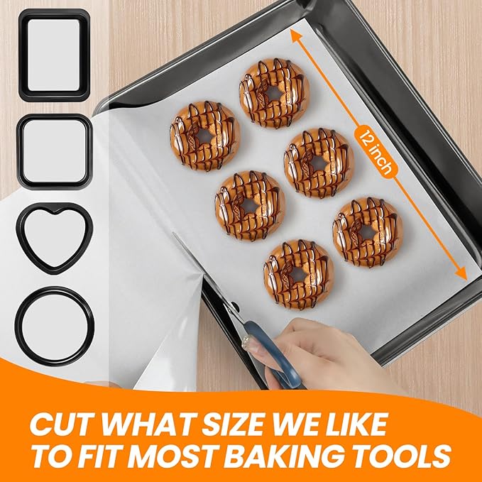 Cut to Size Silicone Baking Mat Roll - Best German Silicone - Non Stick Pastry Dough Rolling Mat, Heat Ressiatnt Air Fryer Freeze Dryer Mat, Non-slip Silicone Pan Liner
