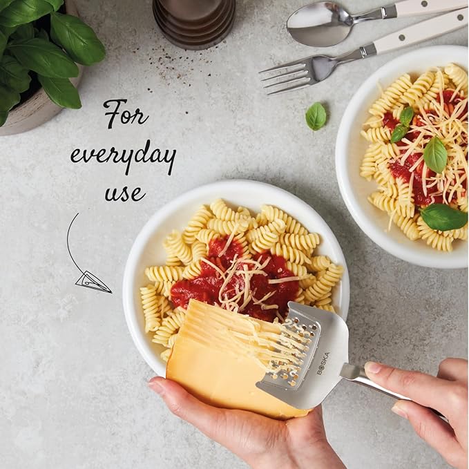 Boska Stainless Steel Grater - Cheese Grater Copenhagen Best for Hard Cheese, Citrus, and Vegetables - Multifunctional Rust-Proof Shredder - Manual Handheld - 10 Year Warranty