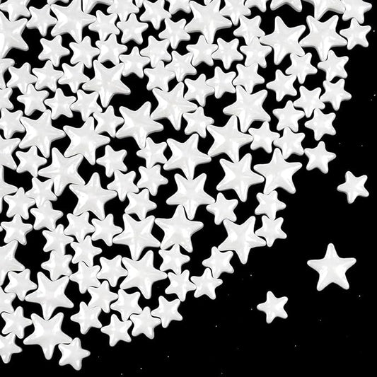 White Star Sprinkles for Cake Decorating, Edible Star Candy, 150g/5.29oz Mix Size, Baking Cake Decoration, Cupcake, Cookie, Holiday, Valentine's Day, Wedding Party, Christmas Supplies