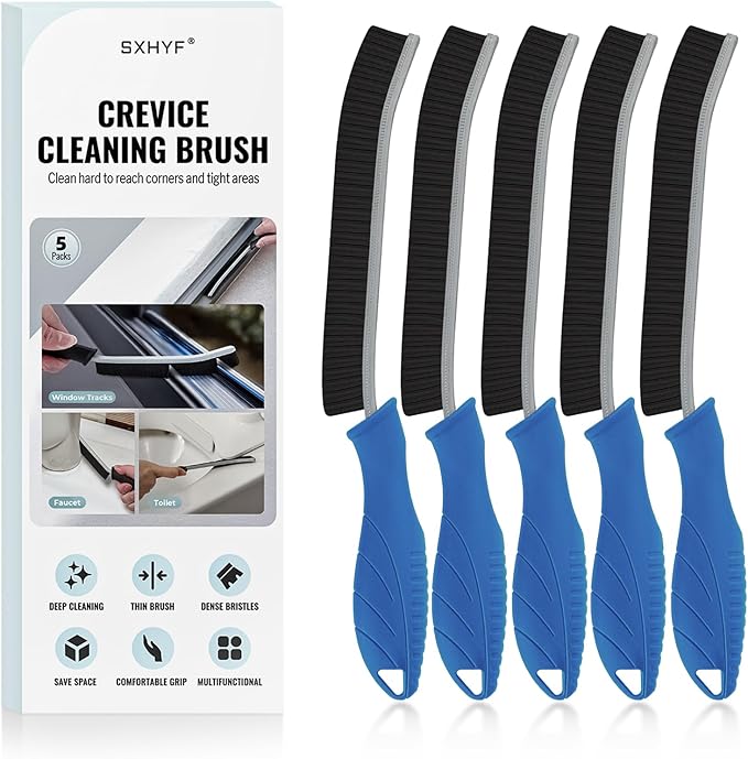 SXhyf Crevice Cleaning Brush - Grout Scrub Brush, House Cleaning Supplies, Gap Cleaning Tools, Home Essentials, Gifts for Women Men, Hard Bristle Crevice Cleaner Brush for Household Use, Bathroom