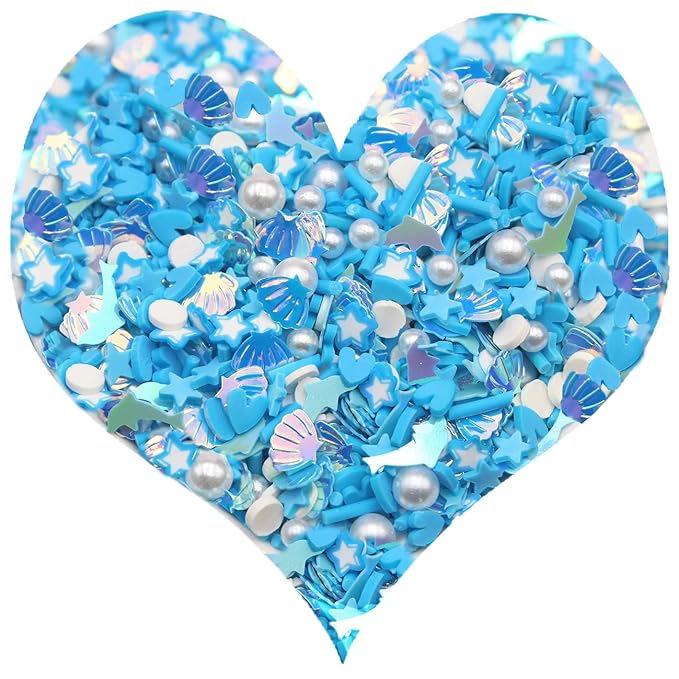 Fake Sprinkles Clay Sprinkles Polymer Slices for Nail Art DIY Crafts Cake Phone Case (40G-Shell+Pentagram-24)