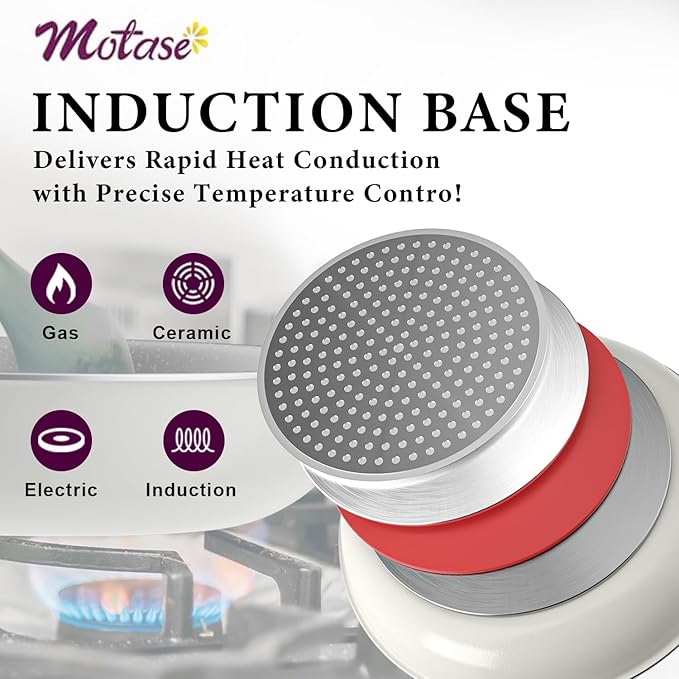 12pcs Pots and Pans Set, Nonstick Cookware Sets Detachable Handle, Induction Kitchen Cookware Set Non Stick with Removable Handle, RV Cookware Set, Oven Safe, White