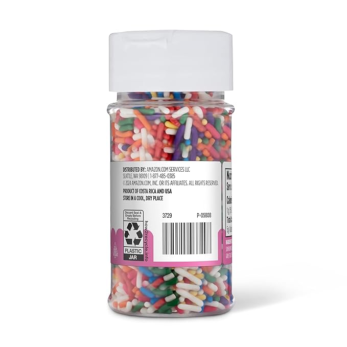 Amazon Grocery, Rainbow Sprinkles, 2.75 Oz (Previously Amazon Fresh, Packaging May Vary)