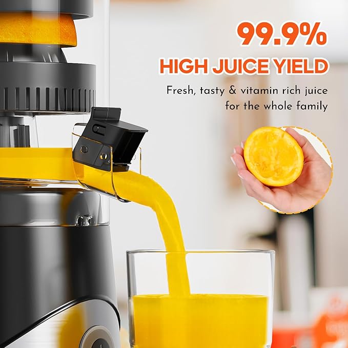 Electric Citrus Juicer, Hands-Free One-Touch Orange Juice Squeezer, Rechargeable Juicer Machines with Ultra-Powerful Motor for Effortless Juicing, Countertop Small Kitchen Appliance for Orange, Lemon