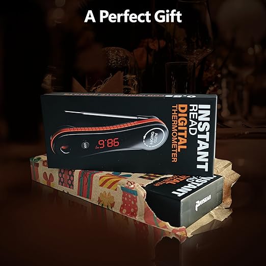 Digital Meat Thermometer, Paysean 0.5 Sec Instant Read ±0.5℉ with Auto-Rotating Backlit Display, IP67 Waterproof and Calibration for Cooking, Candy, Grilling, BBQ, Liquid, Smoker, Beef