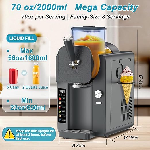 Ice Cream Maker, Slushie Machine for Home, Slushy Machine 70 oz Margarita Machine with 6 Preset Programs for Ice Cream,