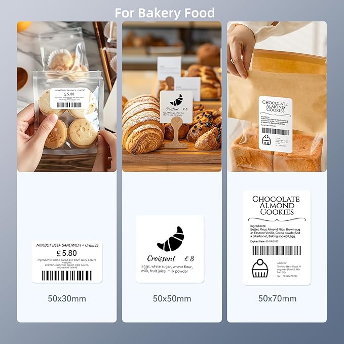 NIIMBOT B1 Label Maker with Tapes, 2 Inch Portable Thermal Label Printer for Home School Office Small Business, Address, Bakery, Crafts, Retail, Support Smartphones & PC, Silver