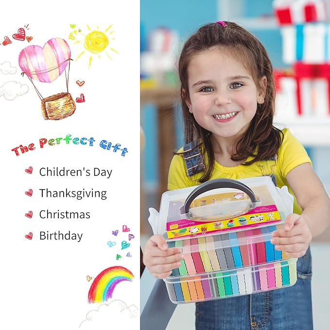 Polymer Clay Sets, 50 Colors Oven Bake Modeling Clay for Kids, Sculpting Tools and Accessories, DIY Model Clay, Ideal Clay for Kids Beginners and Artists