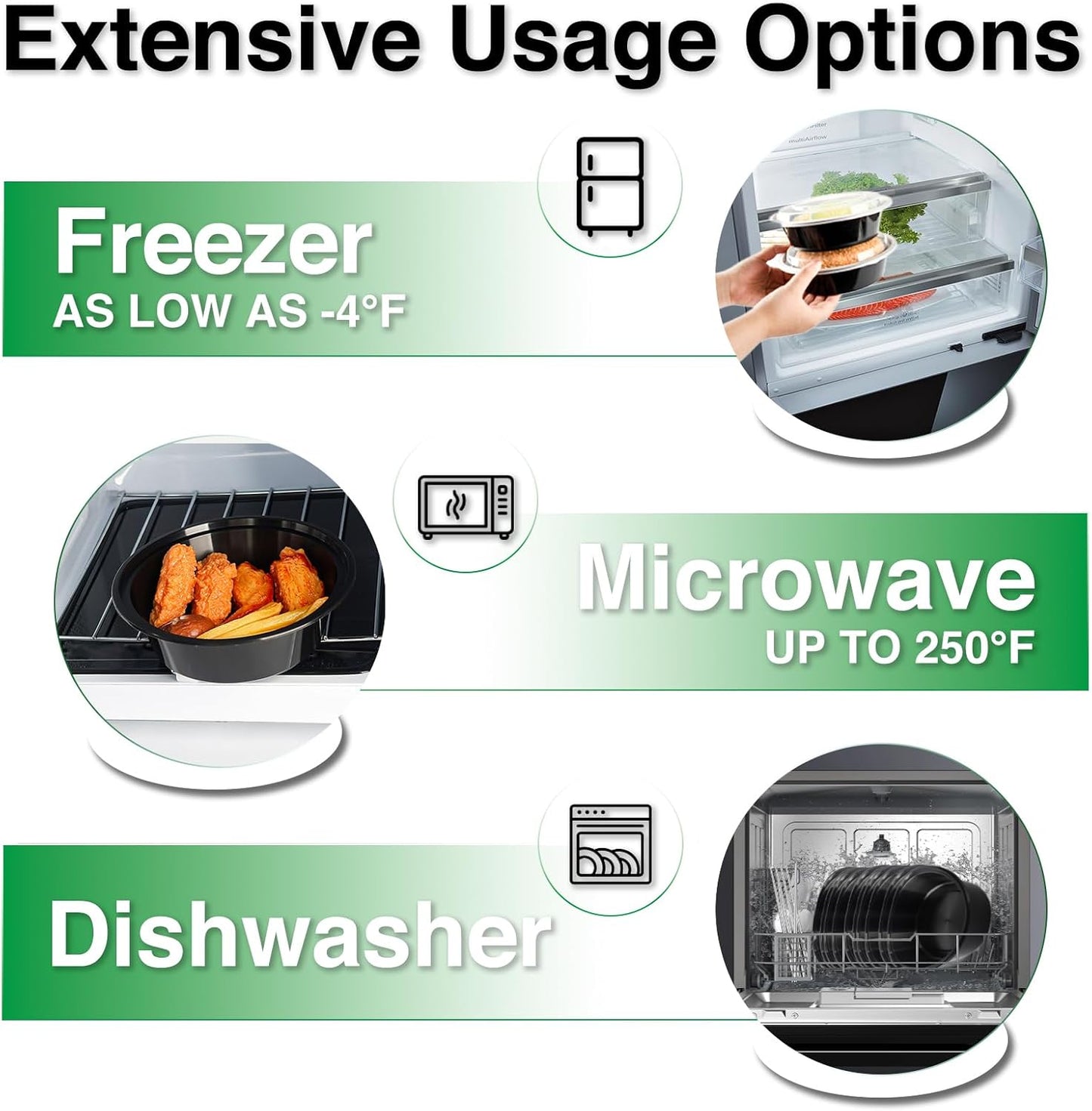 Meal Prep Containers Reusable 50 Pack-29 oz Food Storage Containers with Lids To Go Food Containers Takeout, Microwave Dishwasher Freezer Safe, Stackable, BPA Free, Plastic(Black)