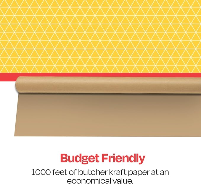 School Smart Butcher Kraft Paper Roll, 50 lbs, 24 Inches x 1000 Feet, Brown