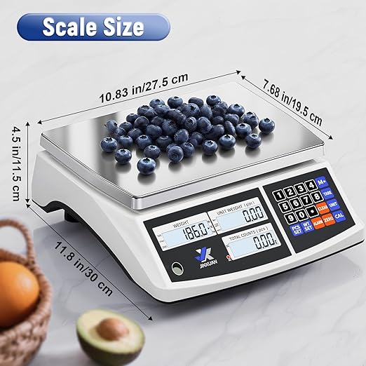 Industrial Price Counting Scale, 22lb/10kg Digital Bench Scale Inventory Scale for Small Parts Coin Scale, lb/g/kg/oz Units Electronic Scale with Backlight LCD Display, Large Platform, 0.0002lb/0.1g