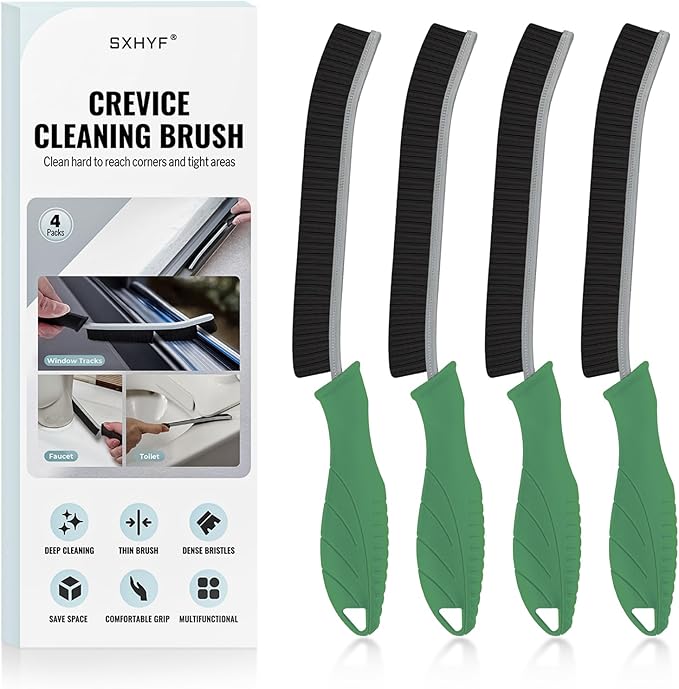 SXhyf Crevice Cleaning Brush - Grout Scrub Brush, House Cleaning Supplies, Gap Cleaning Tools, Home Essentials, Gifts for Women Men, Hard Bristle Crevice Cleaner Brush for Household Use, Bathroom