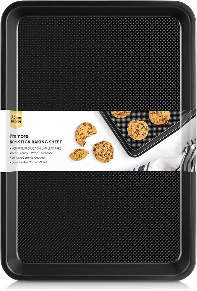 Cookie Sheet for Baking, Ceramic Quarter Baking Sheet Pan, Thicker Carbon Steel Baking Sheet Non Stick, 12.8 x 9 Inch Baking Tray for Oven