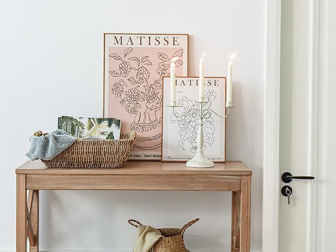 StorageWorks Hand-Woven Jumbo Storage Baskets with Wooden Handles, Seagrass Wicker Baskets for Organizing, 2-Pack