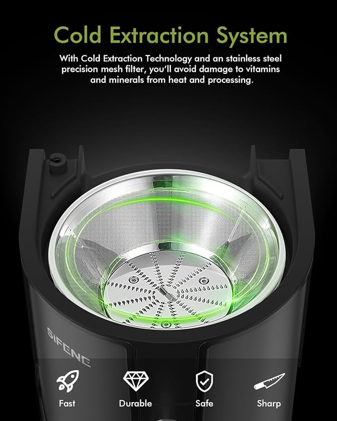 SiFENE Juicer Machine, 800W Centrifugal Juicer with 3.2" Big Mouth for Whole Fruits and Veggies, Juice Extractor Maker with 3 Speeds Settings, Easy to Clean