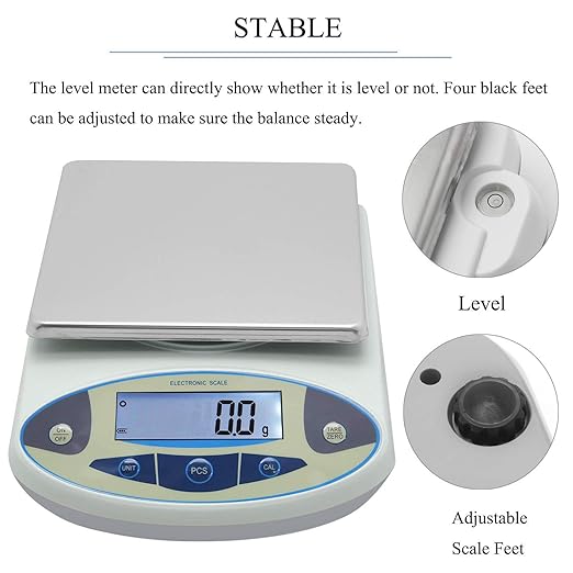 CGOLDENWALL Lab Scale 30kgx0.1g Digital Precision Scale Electronic Balance Laboratory Weighing Industrial Scale Kitchen Counting Scale Scientific Scale Calibrated 110V (30kg, 0.1g)