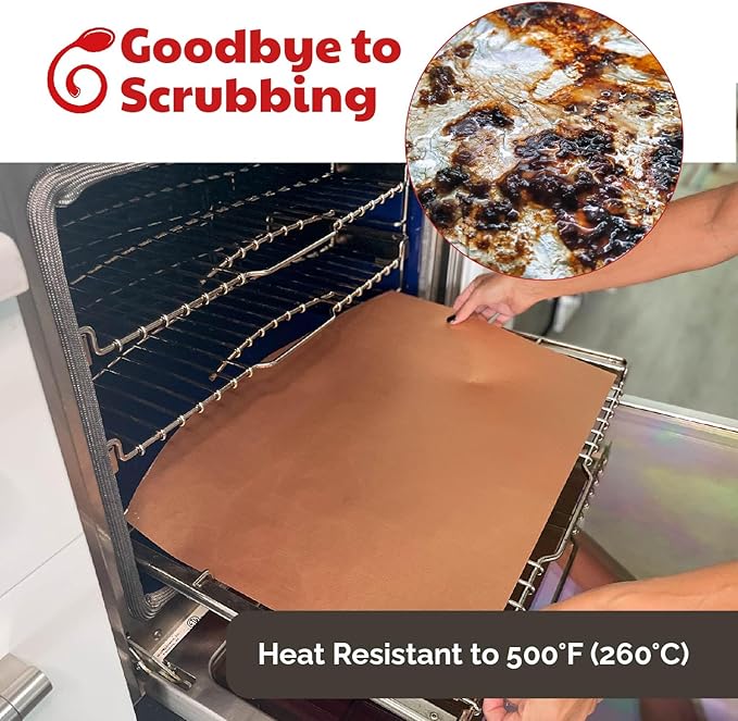 Cooks Innovations Non-Stick Oven Protector Mat - Heavy Duty Nonstick Oven Rack Liners to Protect Convection, Electric, Gas, & Microwave Ovens - BPA & PFOA Free Heat Resistant Baking Mat