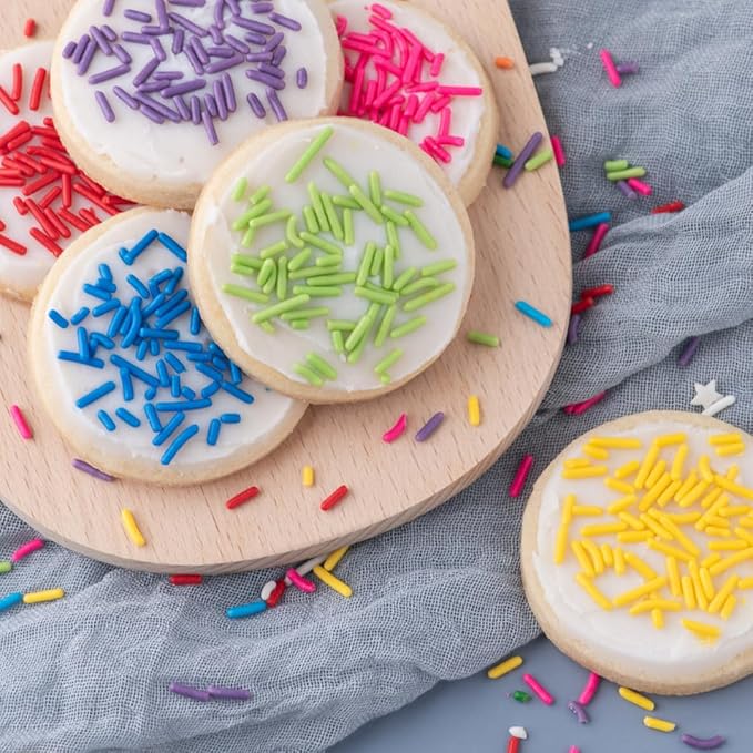 Sweets Indeed Sprinkles 6 Cell Edible Sprinkle Mix Jimmies Perfect for Cake Decorations Baking Ice Cream Cookies Cupcake Topper (Rainbow Jimmies)