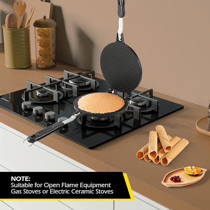 Dyna-Living Waffle Cone Maker Ice Cream Cone Maker 8.6 inches Household Waffle Bowl Maker Non-stick Egg Roll Maker for DIY Ice Cream Waffle Cone Desserts