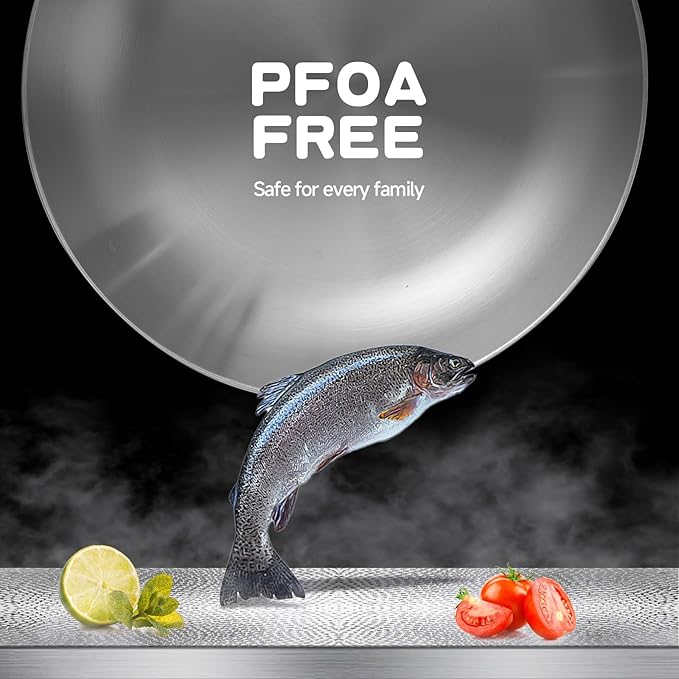 Inqibee 10 Inch Tri-Ply Stainless Steel Frying Pan with Lid,Skillet,Induction Cooking Pan,Heavy Duty and Dishwasher Safe,Detachable Handle