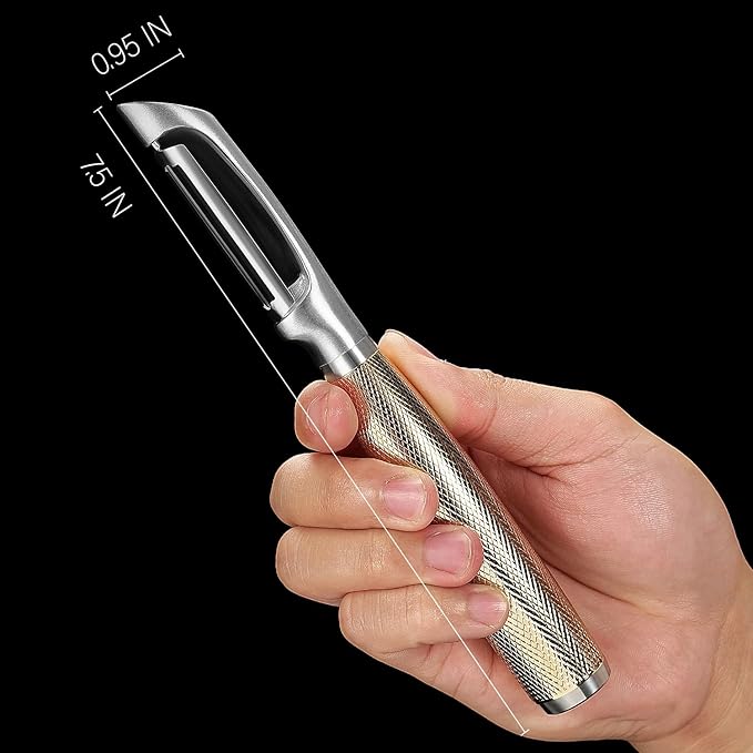 Luxury I-Type Vegetable Peeler – 24K Gold Plated Handle, 304 Stainless Steel Ultra Sharp Blade, Ideal for Potatoes, Apples, and Other Fruits & Vegetables