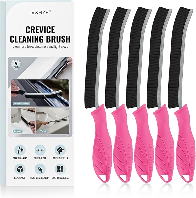 SXhyf Crevice Cleaning Brush - Grout Scrub Brush, House Cleaning Supplies, Gap Cleaning Tools, Home Essentials, Gifts for Women Men, Hard Bristle Crevice Cleaner Brush for Household Use, Bathroom