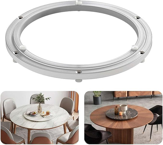 Pisman Aluminium Alloy Turntable Bearing, Heavy Duty Lazy Susan Rotating Bearing Turntable,Smooth Swivel Plate Hardware for Round Dining Table,DIY. Silent Rotating Base Only（12inch）