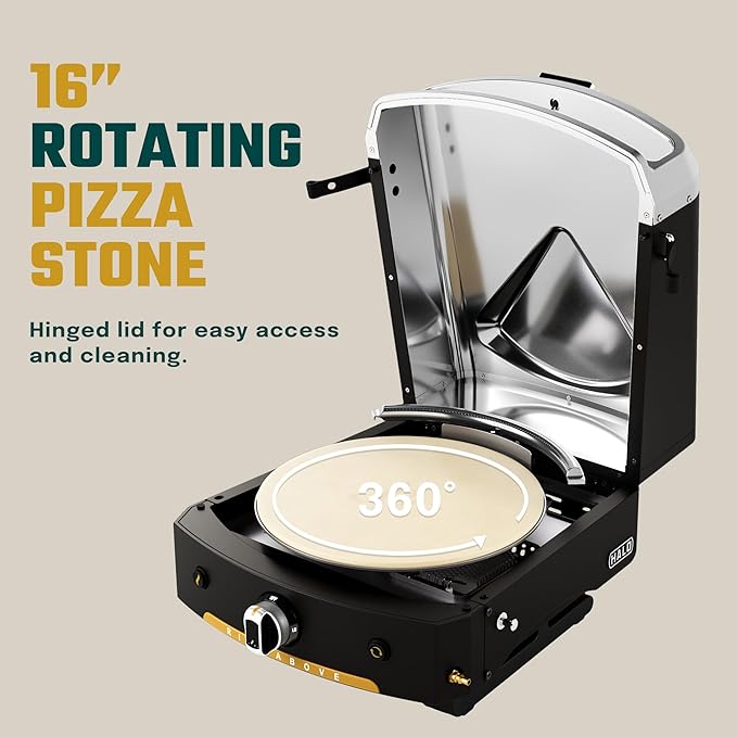 Halo Versa 16 Propane Gas Outdoor Pizza Oven with Rotating Cooking Stone | Portable Appliance for all Outdoor Kitchens | Oven Cover Included
