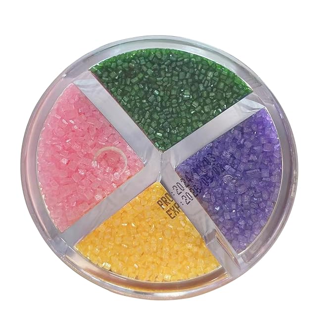 Sentovac 4-Colors Sanding Sugar for Baking Edible Sparkling Sugar Sprinkles Coarse Sugar Crystals for Baking Cake Cookie Cupcake Topper Ice Cream Decoration Supplies（Purple Yellow Green Pink）