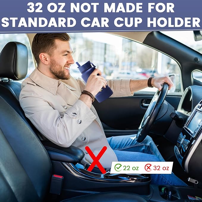 Lexlion Tea Infuser Bottle - Fruit Infuser Water Bottle 32 Oz, Triple Walled Insulated Stainless Steel Bottle, Thermal Leaf Infuser, Silicone Sleeve, 3 Lids Leakproof, Metal Mug Gallon