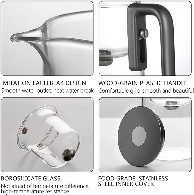 Enchanti Tea Pot - 600ml/20.3oz Witchcraft Magic Glass Teapot, Magnetic Water Separation Design, Borosilicate Infuser Pot with Strainer for Loose Leaf & Herbal Teas, Ideal for Tea Maker